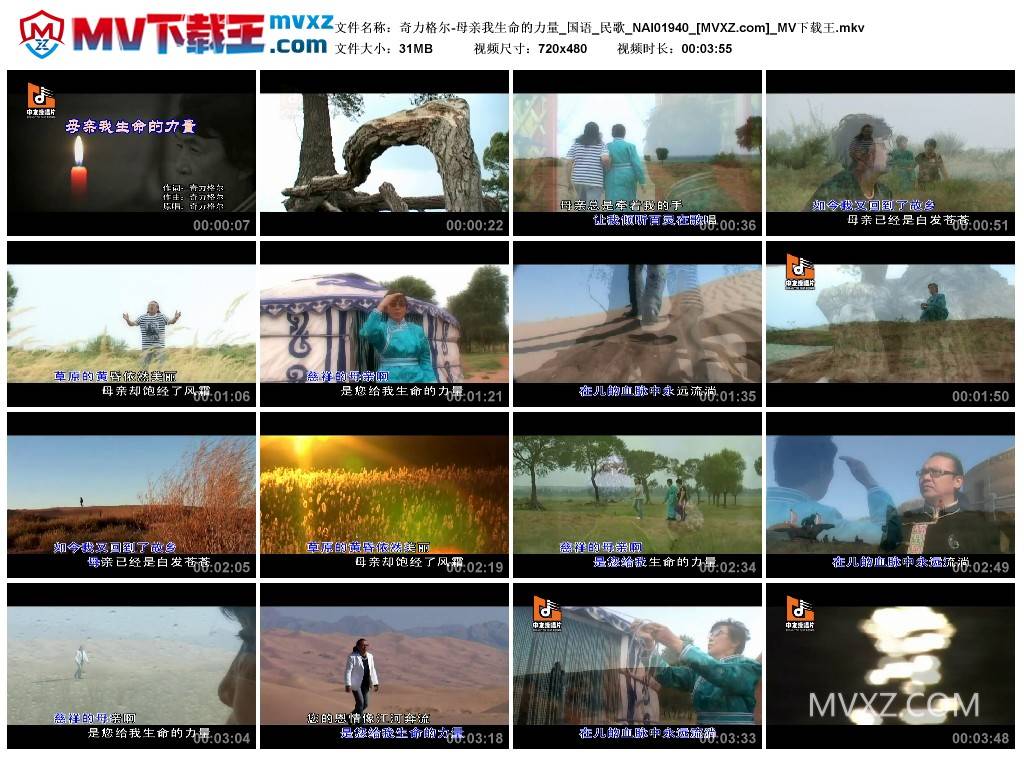 奇力格尔-母亲我生命的力量_国语_民歌_NAI01940